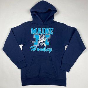 Vintage University of Main Black Bears Hockey Hoodie Sweatshirt Men's Small